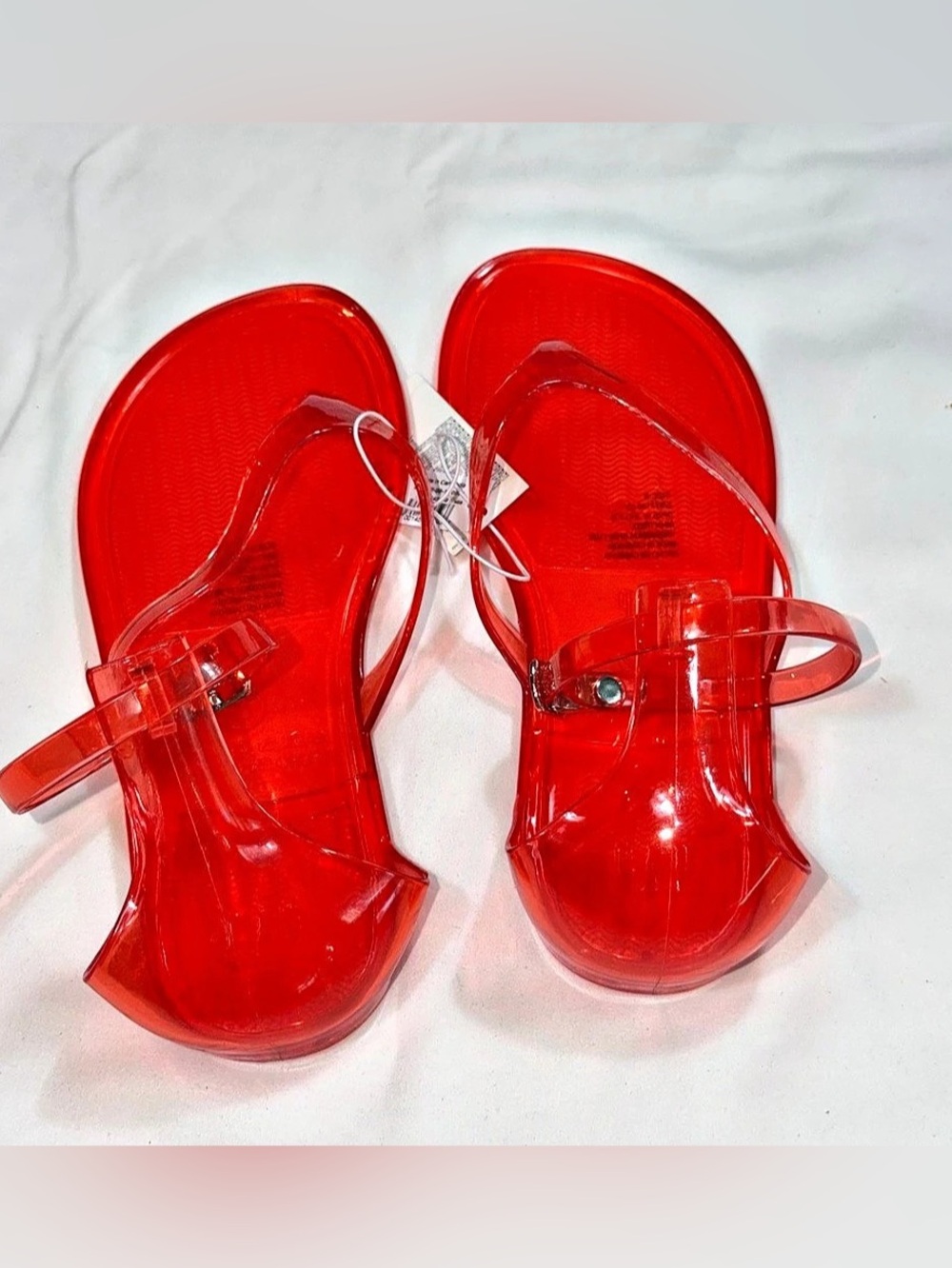 NWT Gap Hot Red Jelly Thong Sandals Women’s Size 8 Ankle Strap